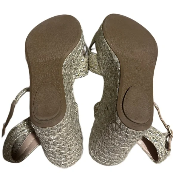 Altar'd State Metallic Woven Strap Crisscross Wedges - Picture 3 of 7